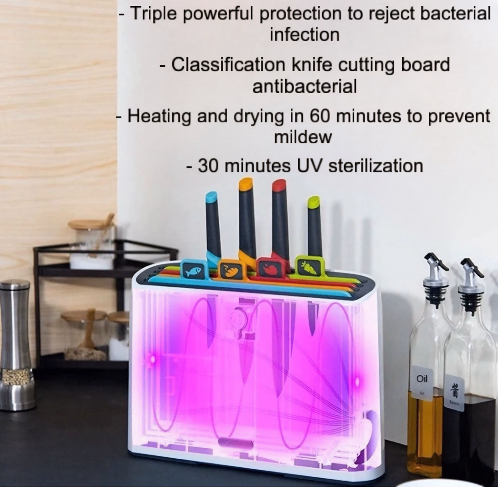Smart UV Knife Holder - The Kitchen Solution
